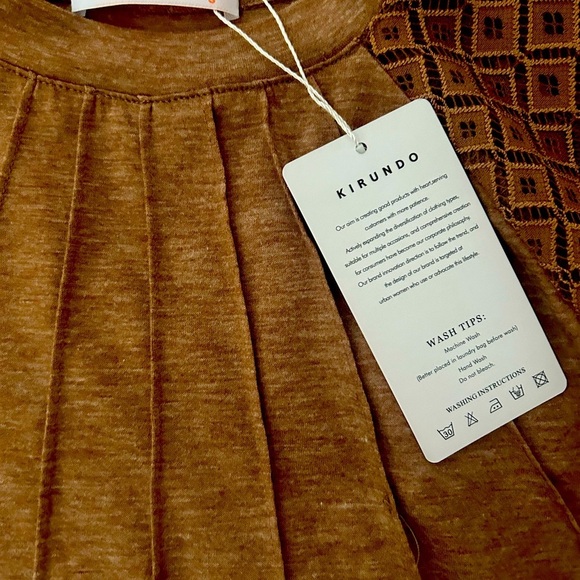 KIRUNDO Womens Dressy Casual Lace Long Sleeve 2025 Spring Fall, Pleated Crewneck - Picture 4 of 8